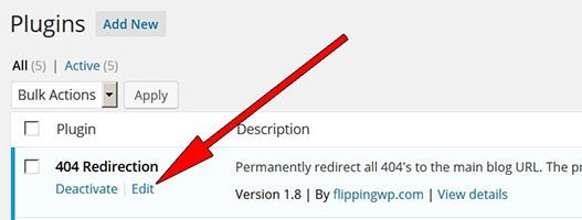 404 Redirection WordPress Plugin Subdirectory - Fix Plugin Edit