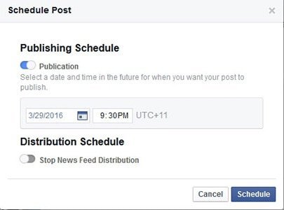 How to Schedule a Post on Facebook - Step 2