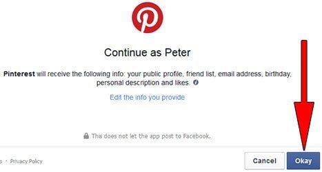 Find FB Friends On Pinterest - Allow
