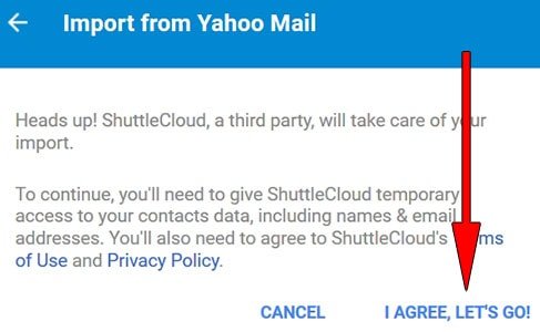 Gmail Import Yahoo Contacts - I Agree