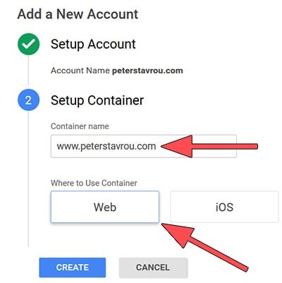 Google Tag Manager - Setup Container