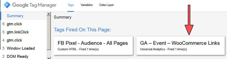 Google Tag Manager - Track WooCommerce Links