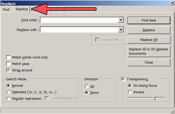 Database - Edit With Notepad++ Replace